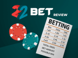 Schermata scommesse multiple 22Bet con schedina eventi sportivi